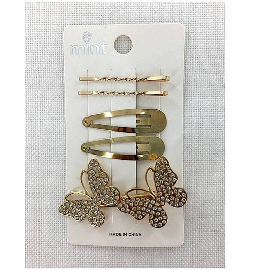 GYH11201 - Rhinestone Butterfly Hair Clip Set