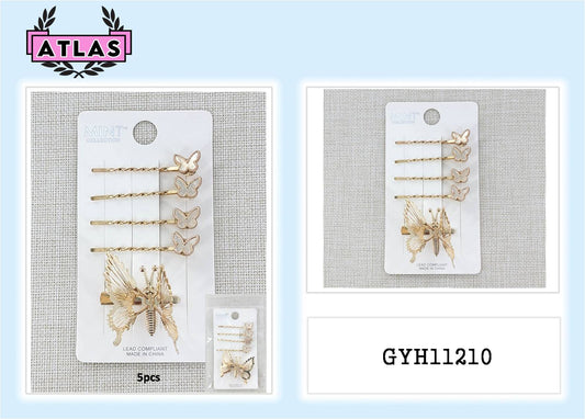 GYH11210 - Metal Butterfly Hair Clip Set