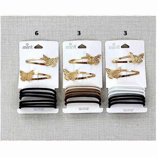 GYH11212 - Butterfly Clip & Hair Tie Set