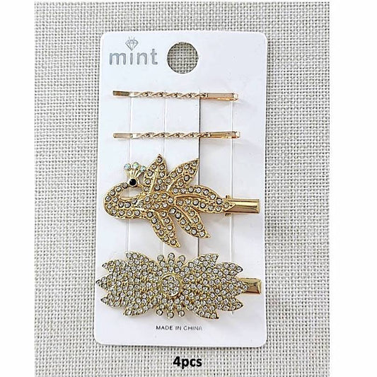 GYH11335 - Rhinestone Peacock Hair Clip Set