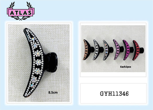 GYH11346 - Rhinestone Flower Claw Clip