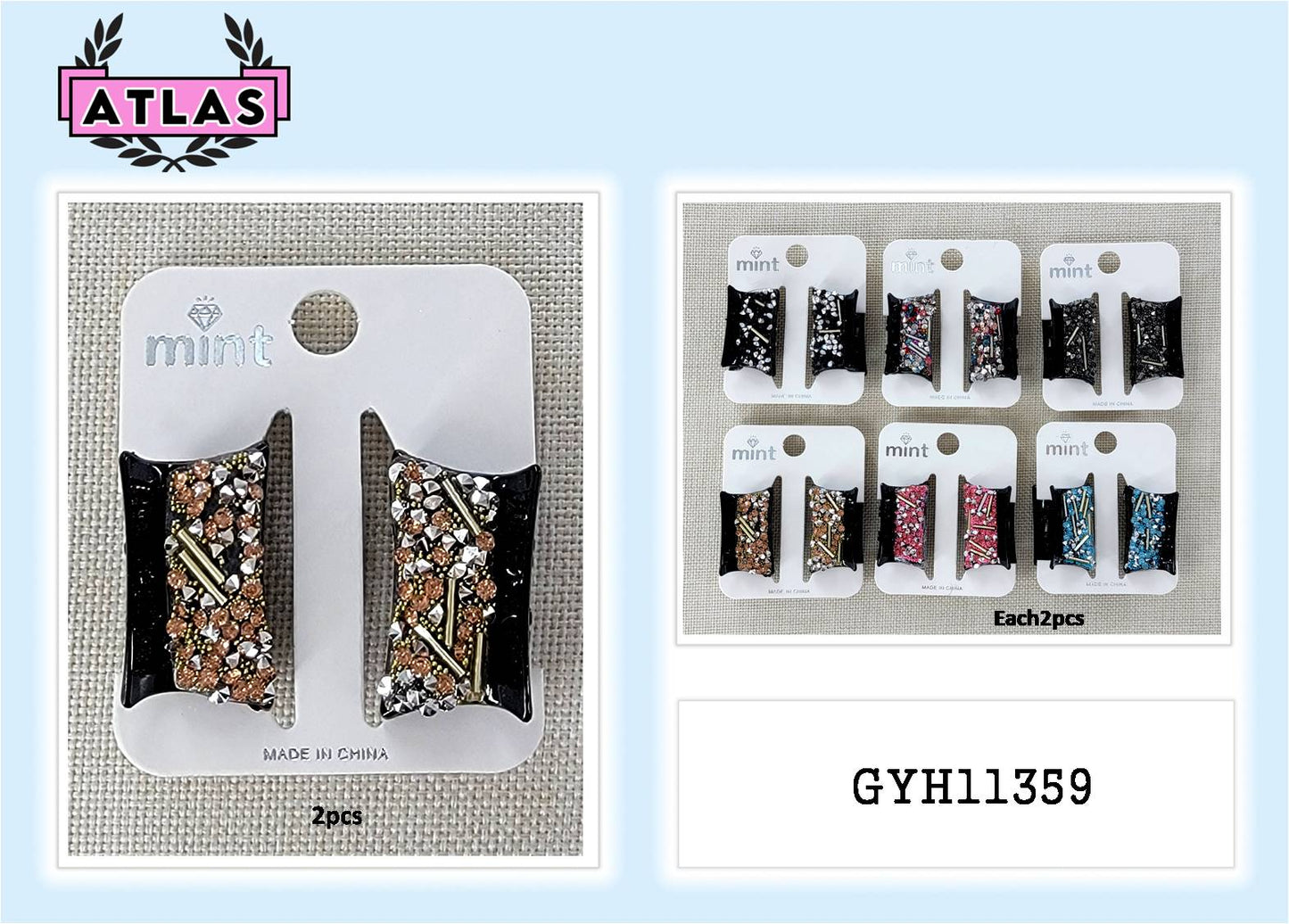 GYH11359 - Bedazzled Claw Clip Set