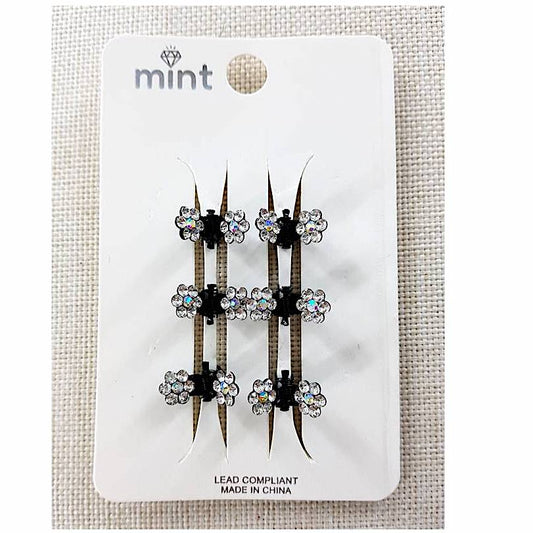 GYH11376 - Mini Rhinestone Flower Claw Clips