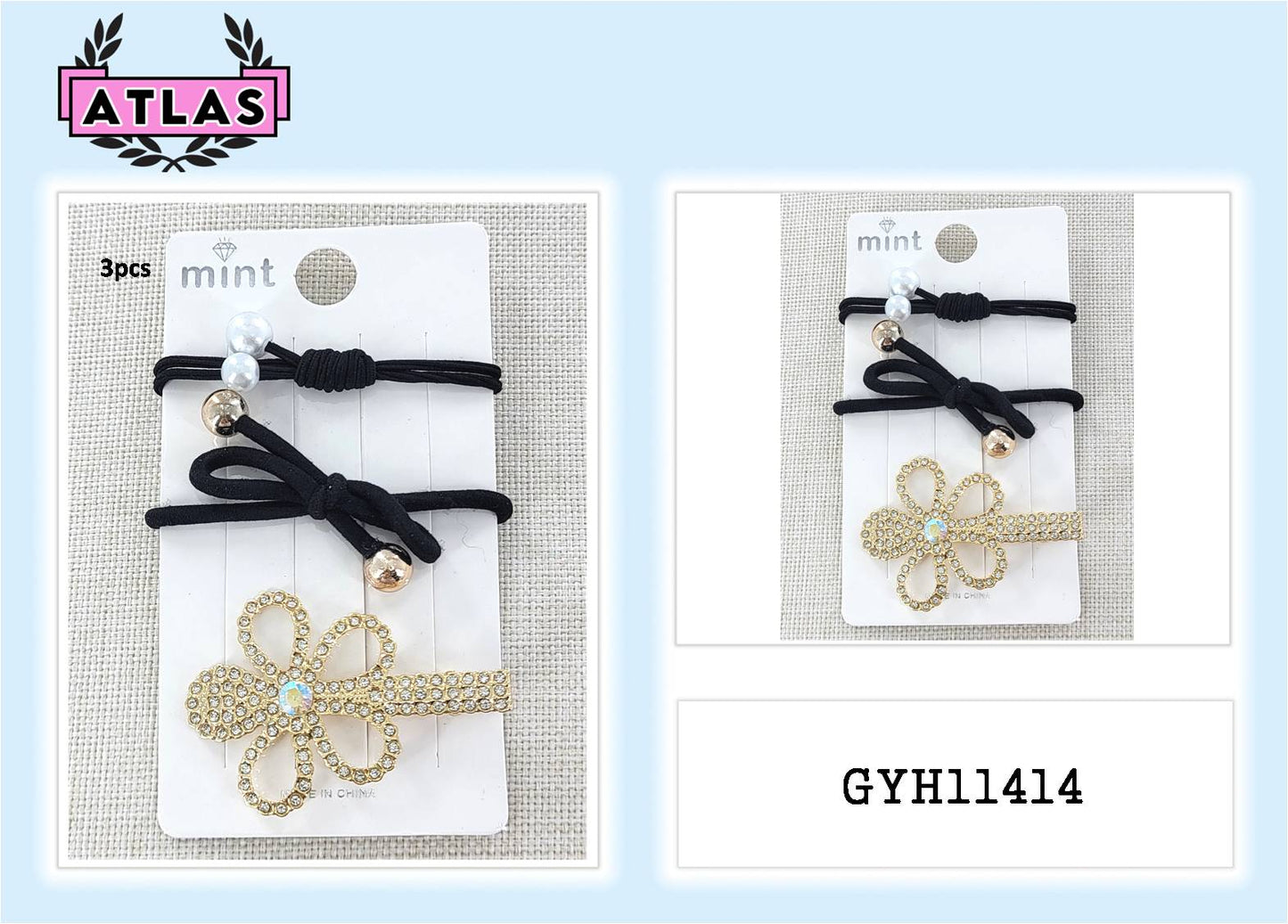 GYH11414 - Flower Clip & Hair Tie Set