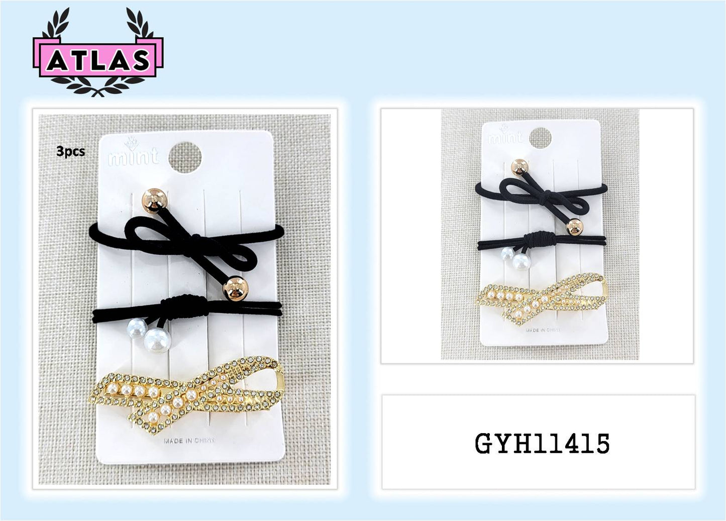 GYH11415 - Ribbon Clip & Hair Tie Set