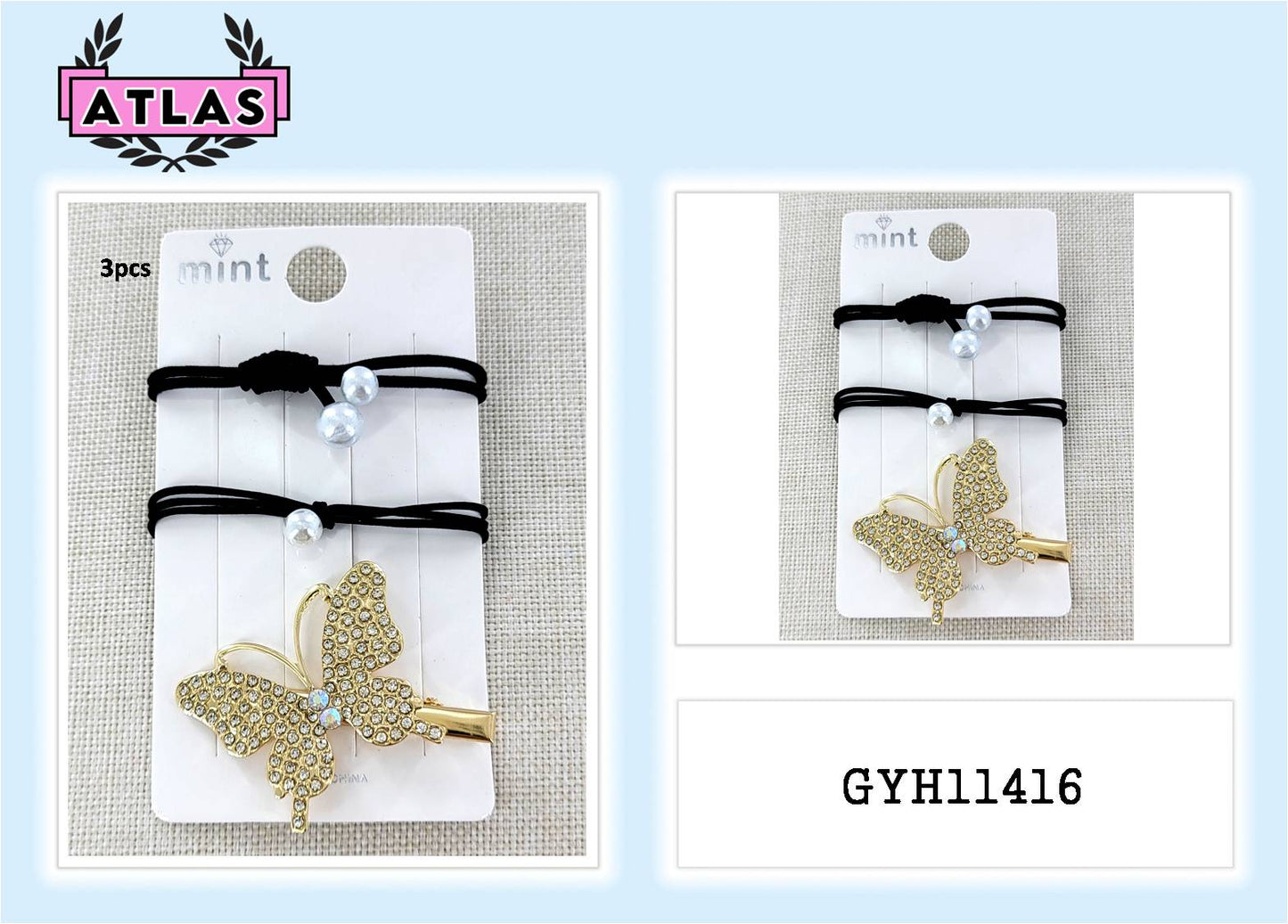 GYH11416 - Butterfly Clip & Hair Tie Set