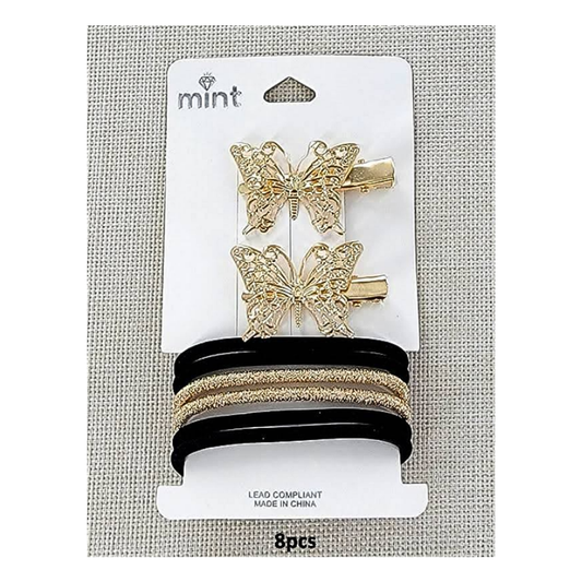 GYH117430 - Butterfly Hair Clip & Hair Tie Set