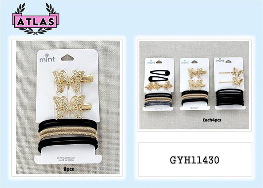 GYH11430 - Butterfly Clip & Hair Tie Set