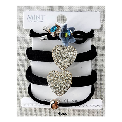 GYH11434 - Heart Hair Tie 4 Pce Set