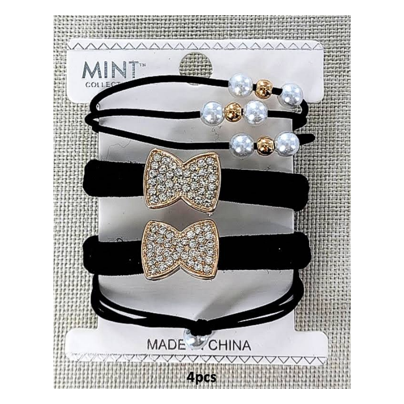 GYH11439 - Bow Hair Tie 4 Pce Set