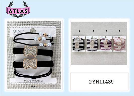 GYH11439 - Bow Hair Tie 4 Pce Set