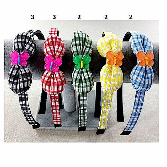 GYH11523 - Plaid Bow & Butterfly Headband