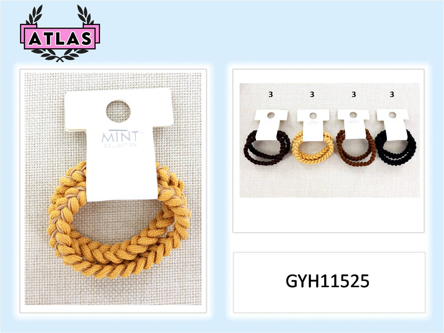 GYH11525 - Braided Hair Tie 2 Pce Set