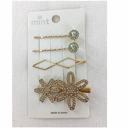 GYH11530 - Rhinestone Flower Hair Clip Set