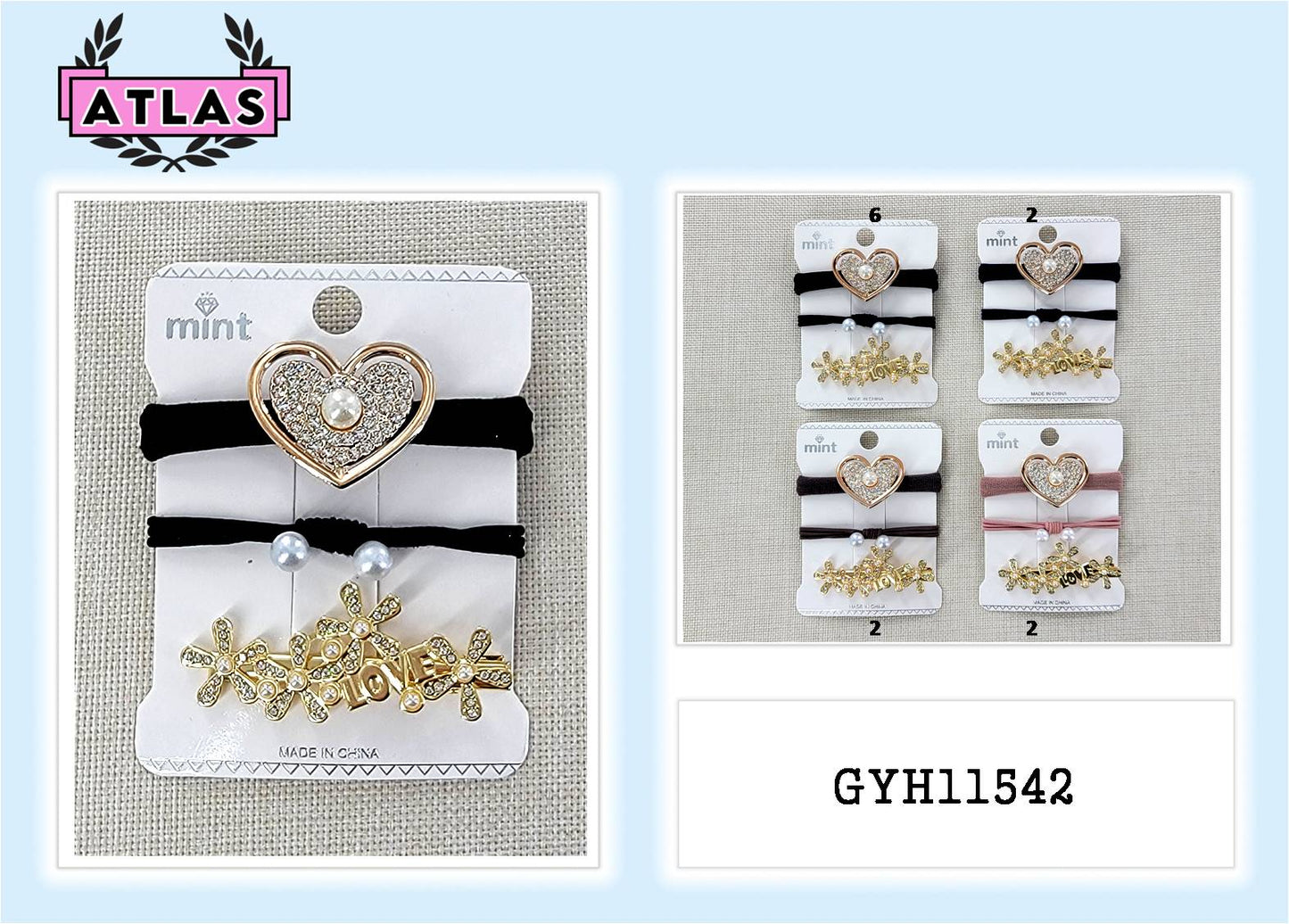 GYH11542 - Flower Clip & Hair Tie Set