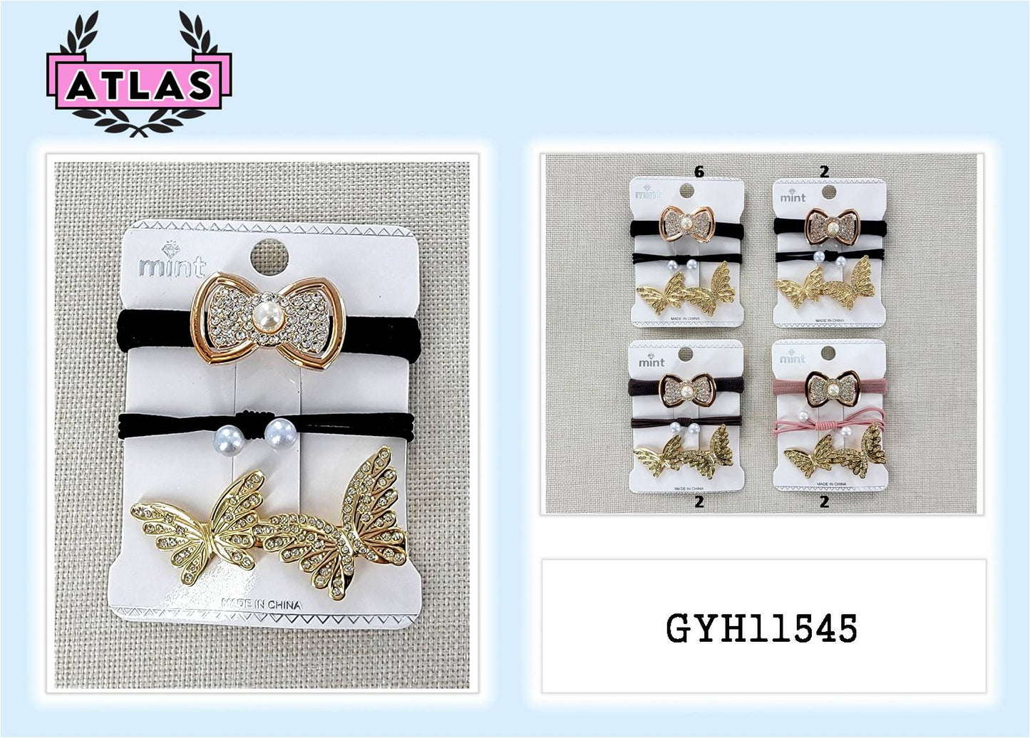 GYH11545 - Butterfly Clip & Hair Tie Set