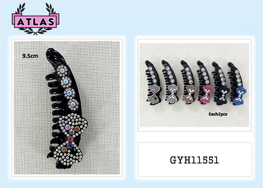 GYH11551 - Rhinestone Bow Banana Clip