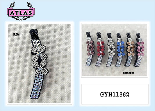 GYH11562 - Rhinestone Clover Banana Clip