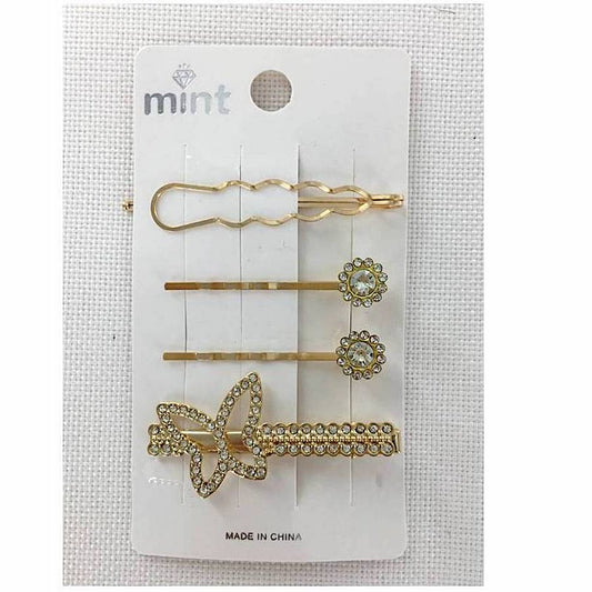 GYH11581 - Rhinestone Butterfly Hair Clip Set