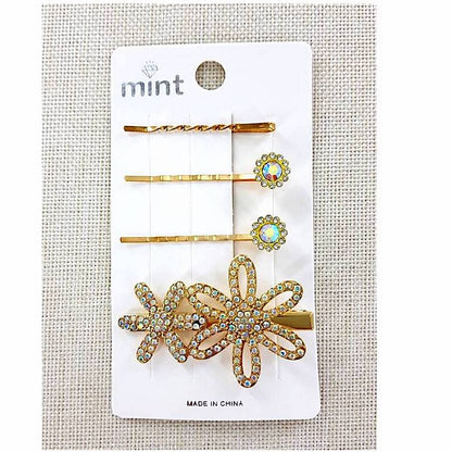 GYH11583 - Rhinestone Flower Hair Clip Set