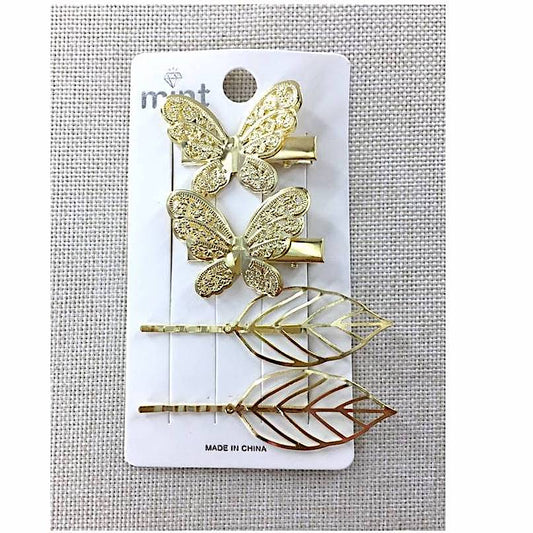 GYH11665 - Butterfly & Leaf Hair Clip Set