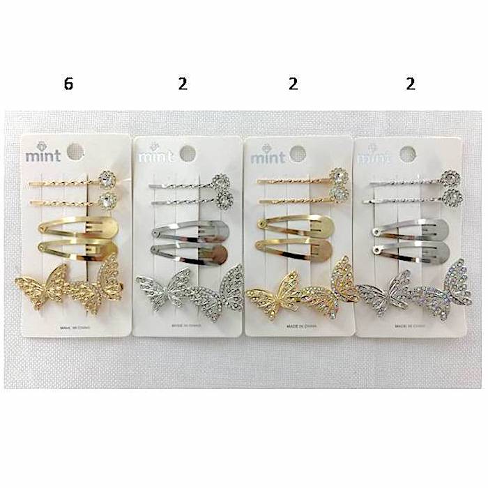 GYH11714 - Rhinestone Butterfly Hair Clip Set