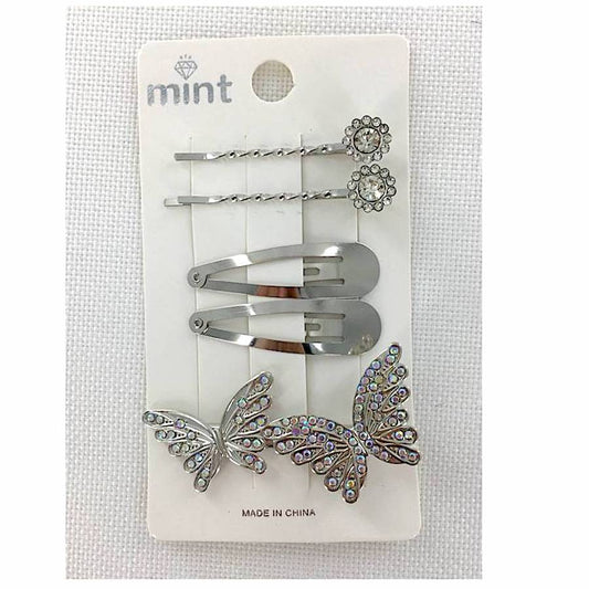 GYH11714 - Rhinestone Butterfly Hair Clip Set