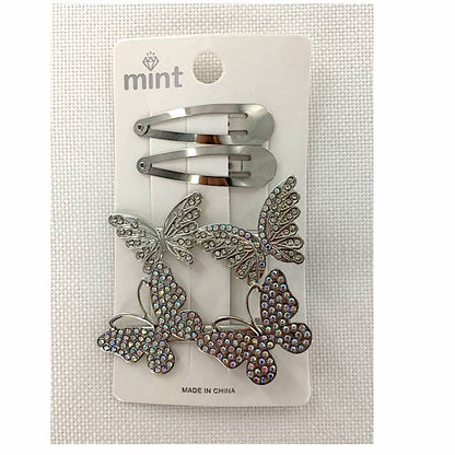 GYH11720 - Rhinestone Butterfly Hair Clip Set