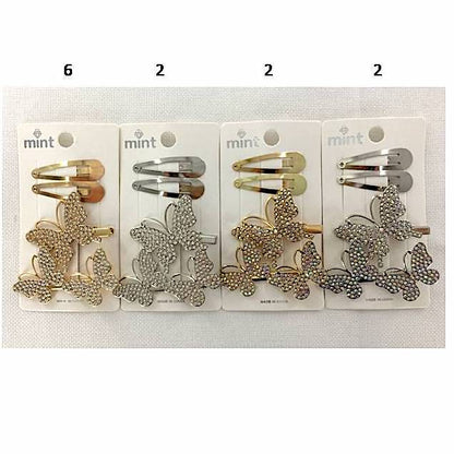 GYH11721 - Rhinestone Butterfly Hair Clip Set