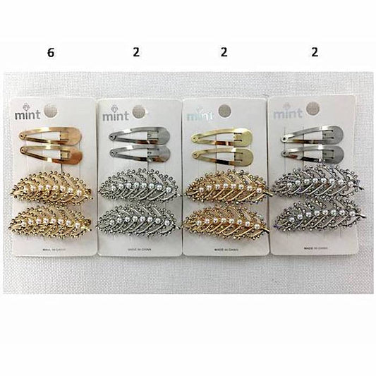 GYH11723 - Rhinestone Leaf Hair Clip Set