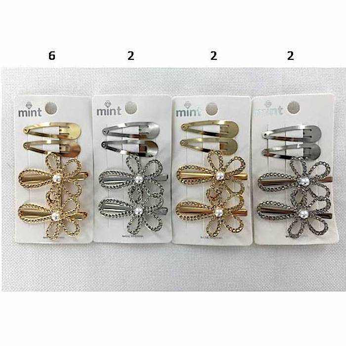 GYH11725 - Rhinestone Flower Hair Clip Set