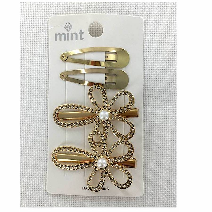 GYH11725 - Rhinestone Flower Hair Clip Set