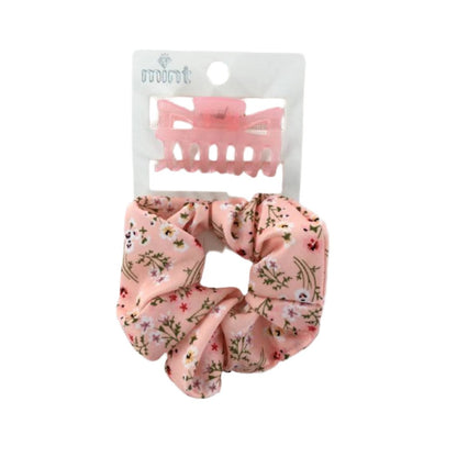 GYH11733 - Claw Clip & Floral Hair Tie Set