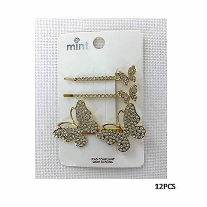 GYH11749 - Rhinestone Butterfly Hair Clip Set