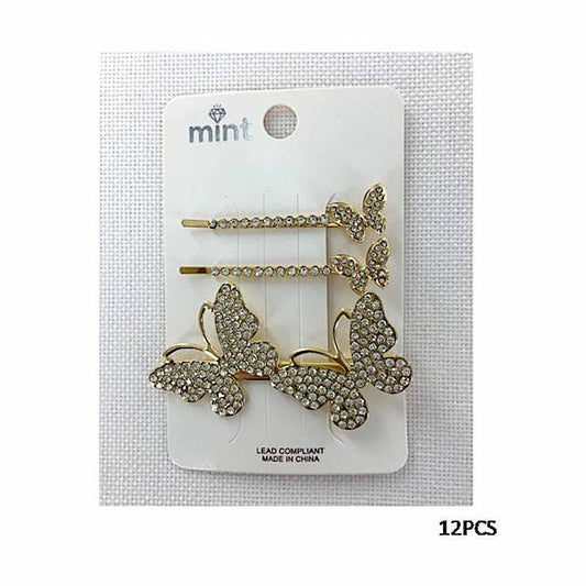 GYH11749 - Rhinestone Butterfly Hair Clip Set