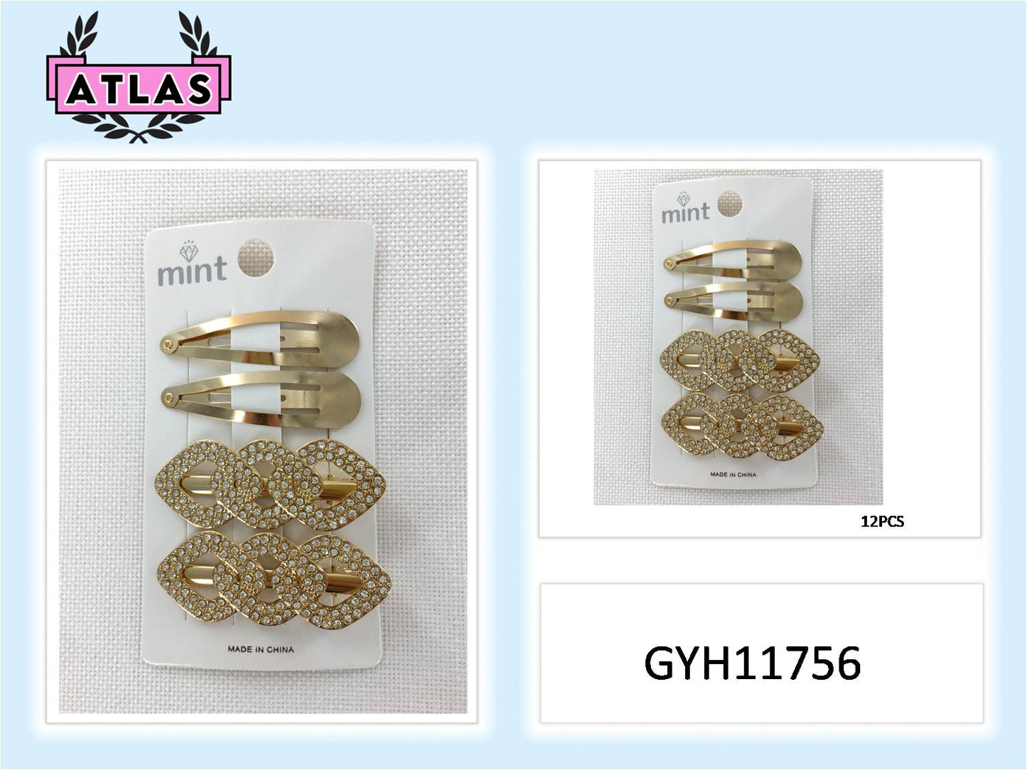 GYH11756 - Rhinestone Hair Clip Set