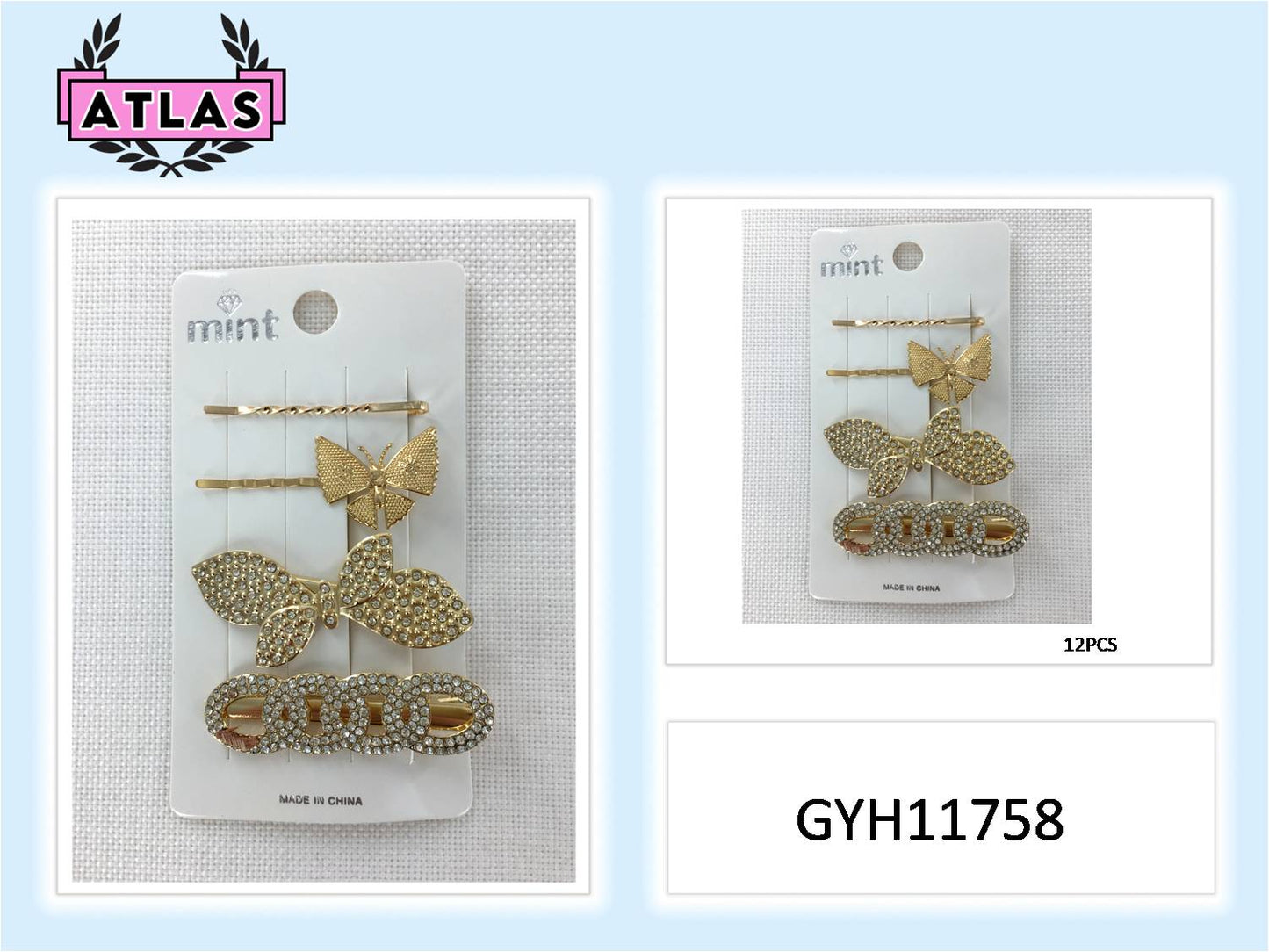 GYH11758 - Rhinestone Hair Clip Set