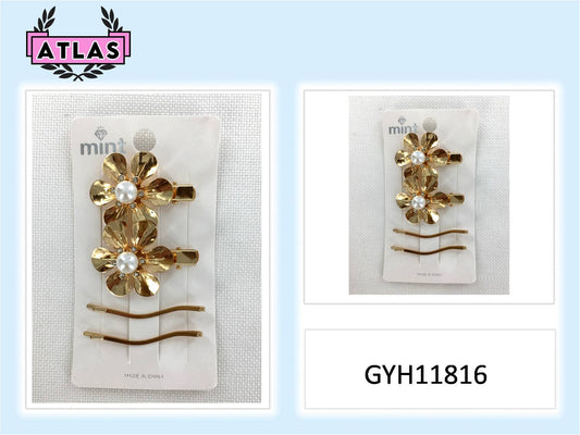 GYH11816 - Pearl Flower Hair Clip Set