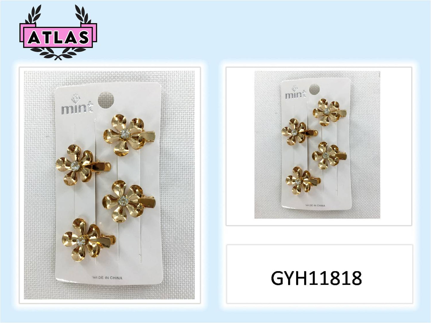 GYH11818 - Metal Flower Hair Clip Set