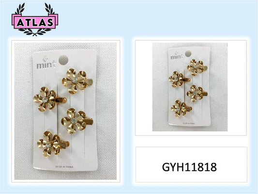 GYH11818 - Metal Flower Hair Clip Set