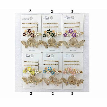 GYH11830 - Rhinestone Butterfly Hair Clip Set