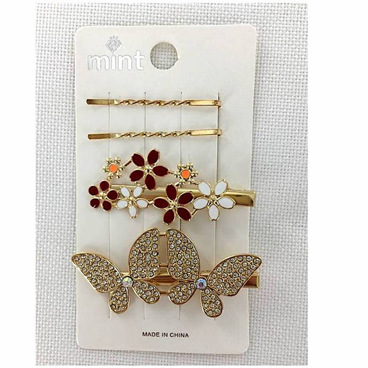 GYH11830 - Rhinestone Butterfly Hair Clip Set