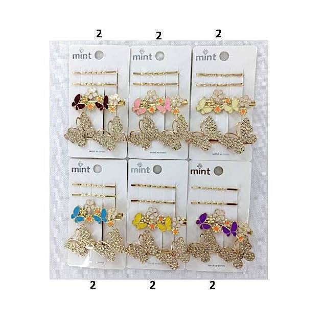 GYH11831 - Rhinestone Butterfly Hair Clip Set