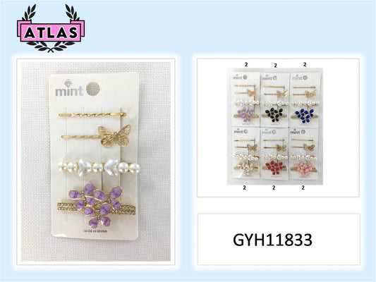 GYH11833 - Enamel Butterfly Hair Clip Set