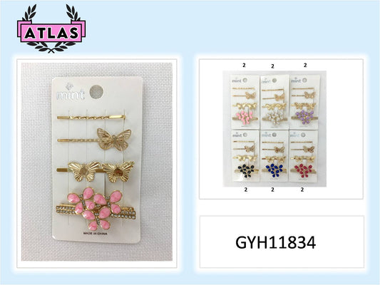 GYH11834 - Enamel Butterfly Hair Clip Set