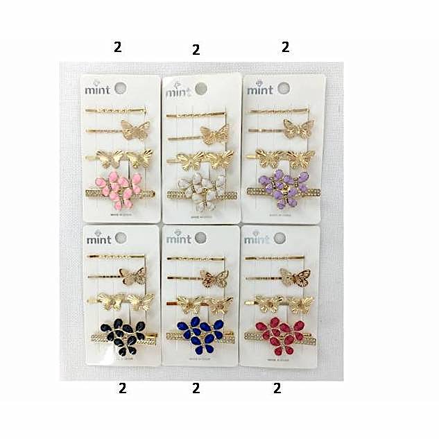 GYH11834 - Enamel Butterfly Hair Clip Set