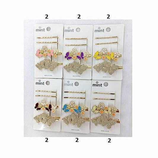 GYH11837 - Rhinestone Butterfly Hair Clip Set