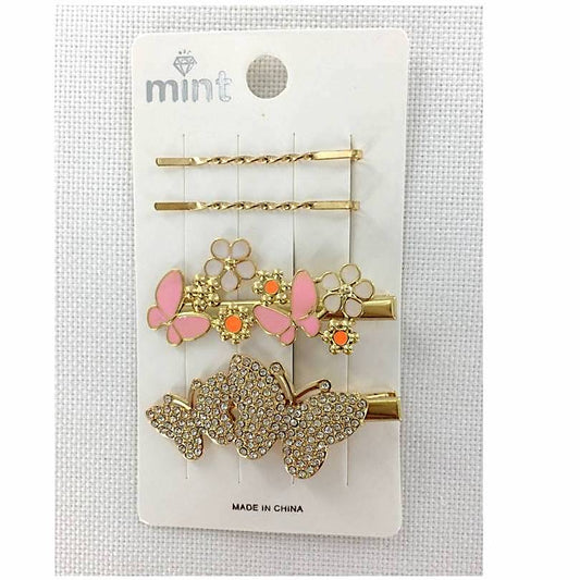 GYH11837 - Rhinestone Butterfly Hair Clip Set