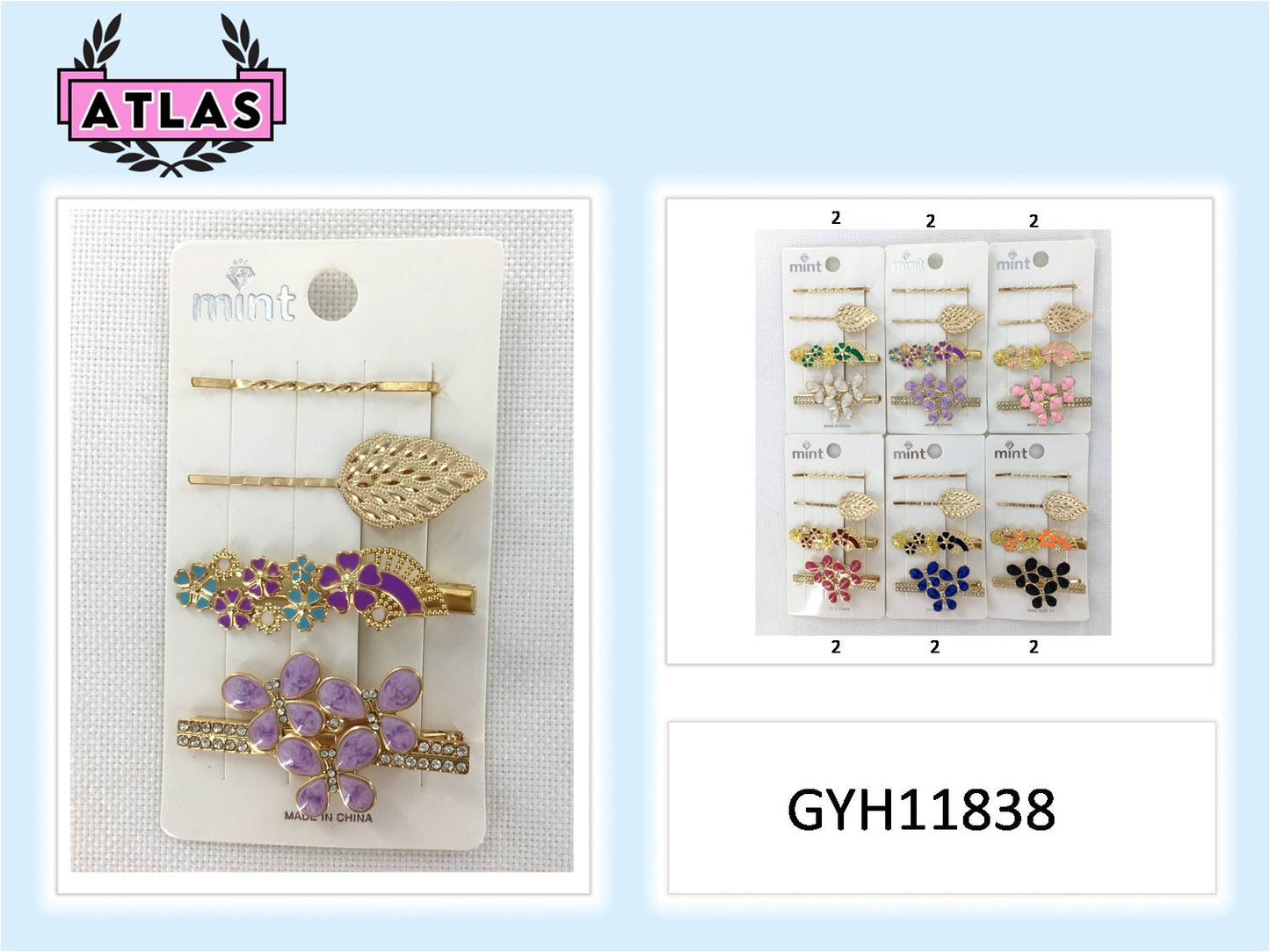 GYH11838 - Enamel Butterfly Hair Clip Set