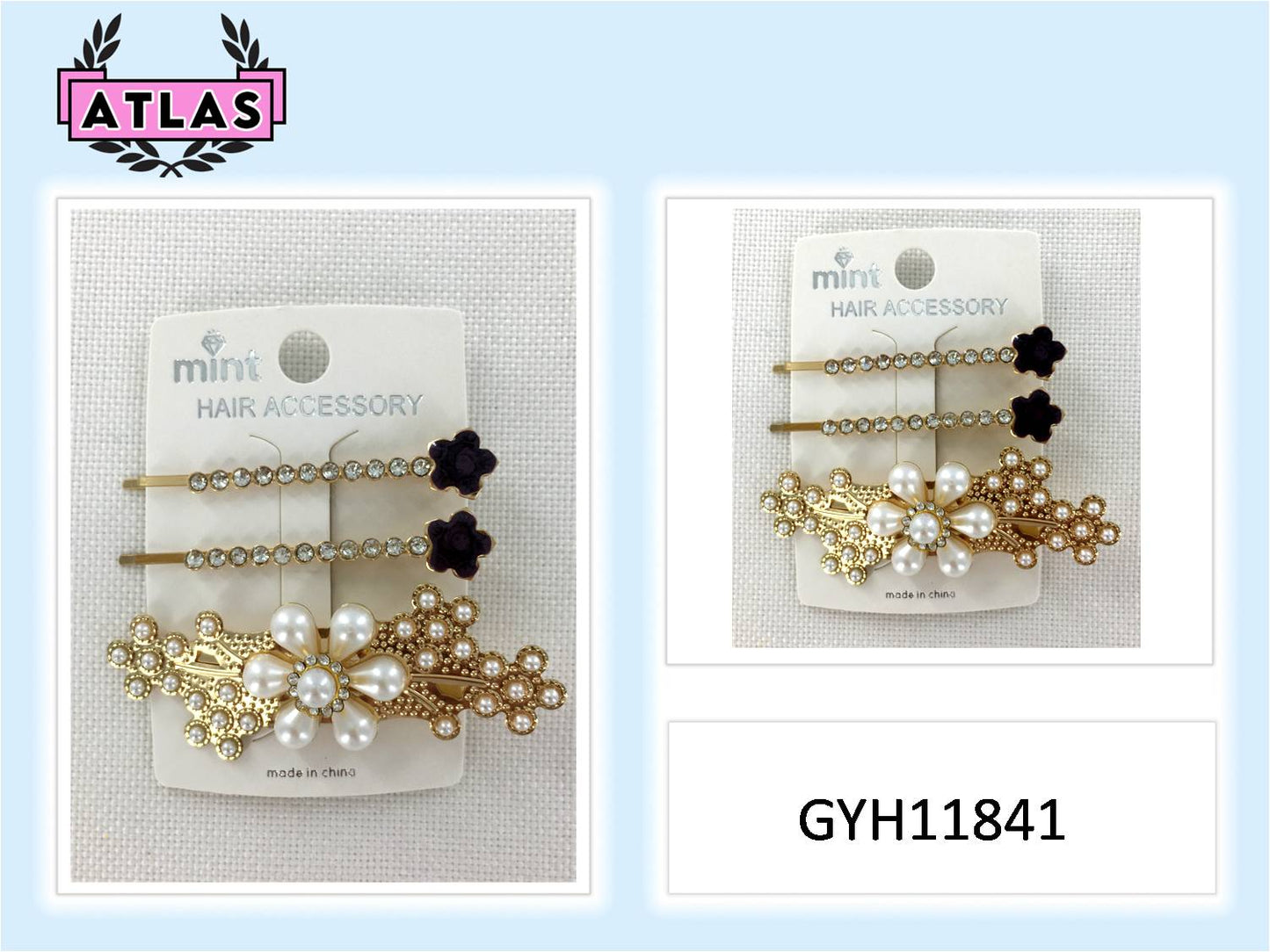 GYH11841 - Pearl Flower Hair Clip Set